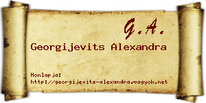 Georgijevits Alexandra névjegykártya